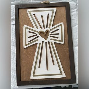 Wooden cross wall decor
